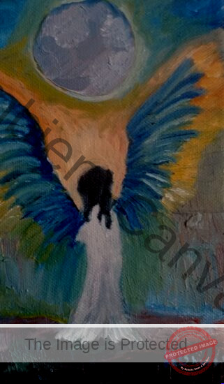 Angelic Observer | Oil on Canvas | 5"x 8"x 0.75" | Original | Ambient Canvas #Angelic Observer | Oil on Canvas | 5"x 8"x 0.75" | Original | Ambient Canvas