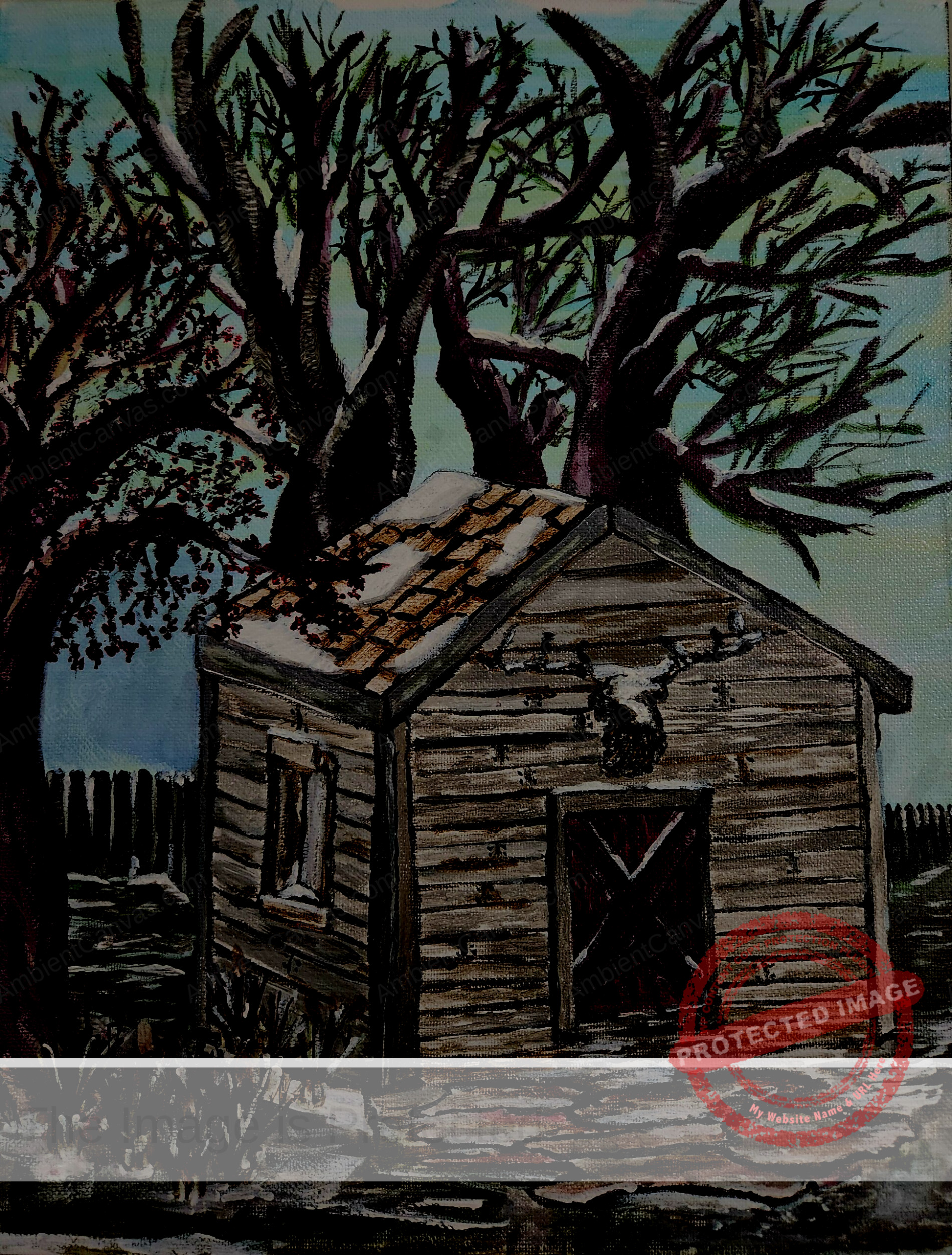 #Old Hunter's Shed 14" x 11" x .75" | Ambient Canvas